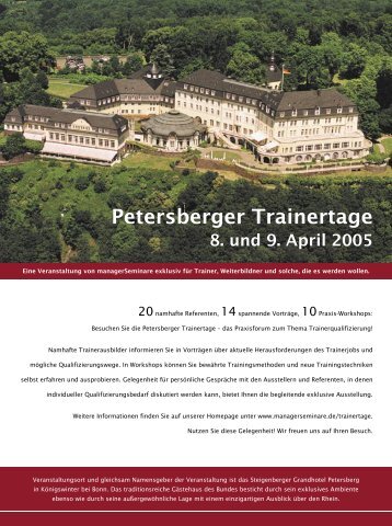 Petersberger Trainertage - managerSeminare.de