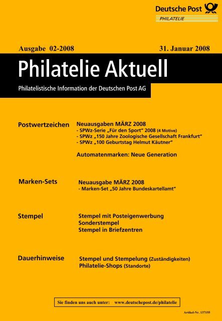 Ansicht und Download (PDF) - Deutsche Post - Philatelie