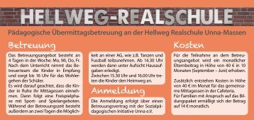 Flyer Hellwegrealschule - SPI Unna, Willkommen