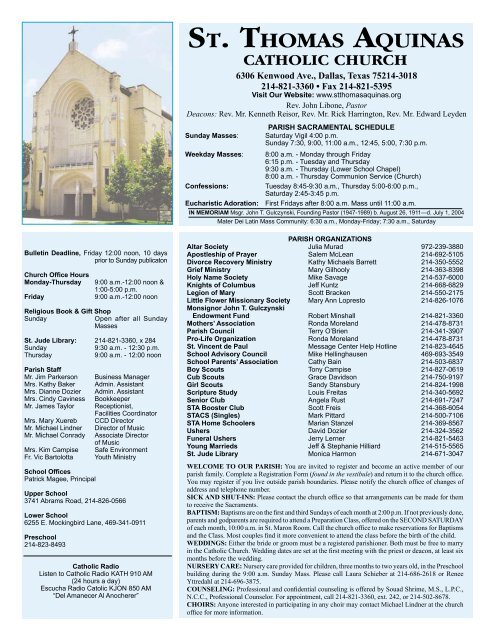 June 1, 2008 - St. Thomas Aquinas Catholic Church