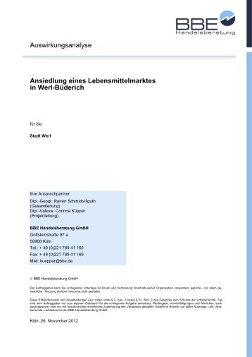 Ansiedlung eines lebensmittelmarktes in Werl-Büderich - Stadt Werl