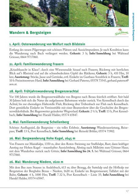 Landesprogramm 2013 - Naturfreunde Vorarlberg