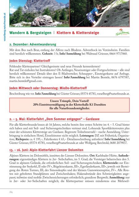 Landesprogramm 2013 - Naturfreunde Vorarlberg