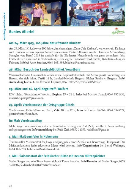 Landesprogramm 2013 - Naturfreunde Vorarlberg