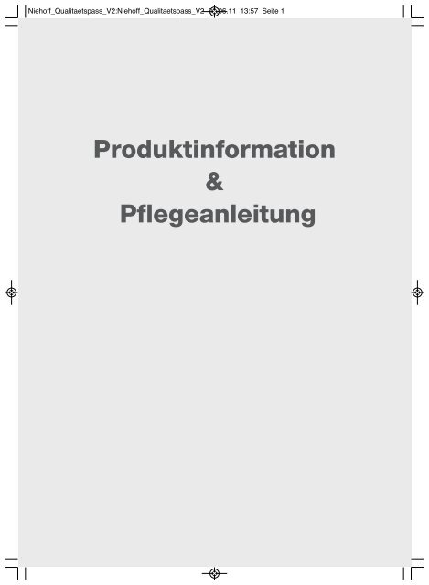 Produktinformation & Pflegeanleitung