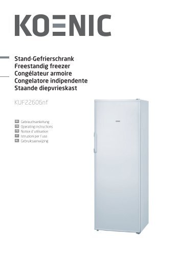 Stand-Gefrierschrank Freestandig freezer Congélateur ... - KOENIC
