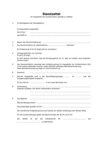 Dienstzettel 2008 - Kammer der Architekten und Ingenieurkonsulenten