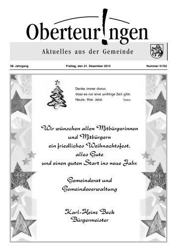 Ausgabe 51-52 vom 21.12.2012 - in der Gemeinde Oberteuringen