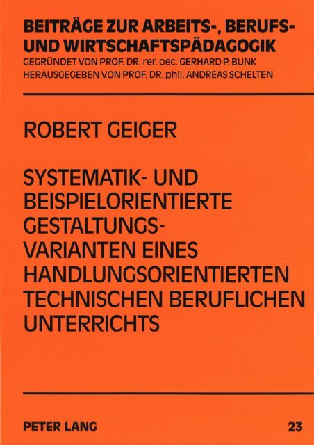 Dr. Robert Geiger - Lehrstuhl für Pädagogik - TU München