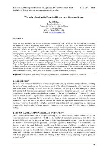 research papers spirituality in the workplace Free spirituality papers, essays, and research papers individuals view their work as sacred (ingersoll, 2010), while workplace spirituality is not necessary. research papers spirituality in the workplace Free spirituality papers, essays, and research papers individuals view their work as sacred (ingersoll, 2010), while workplace spirituality is not necessary.