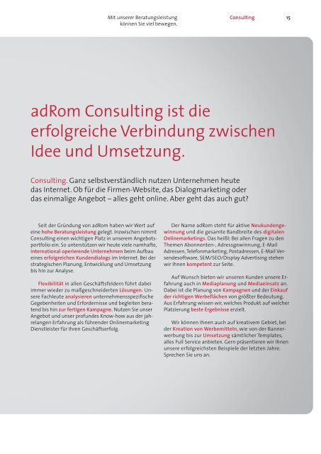 adrom Produktfolder E-Mail Marketing  Software und Daten für den professionellen Newsletter Marketing Nutzer