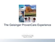 The Geisinger ProvenCare Experience