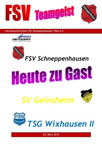 SV Geinsheim TSG Wixhausen II - FSV Schneppenhausen