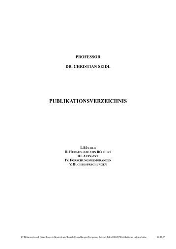 univ.-prof. dr. christian seidl - Christian-Albrechts-Universität zu Kiel