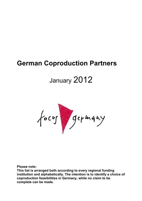 Koproduktions-Partner - Focus Germany