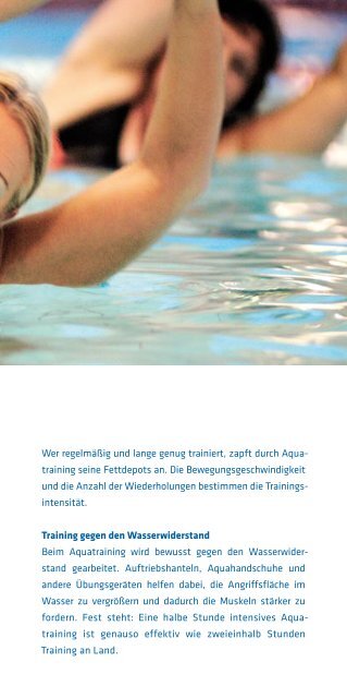 Aquatraining und Schwimmkurse Kursprogramm - Seilerseebad