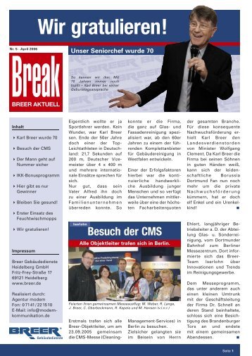 Break Heft 5.indd - Breer Gebäudedienste