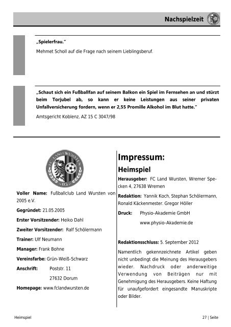 Vorschau - FC Land Wursten