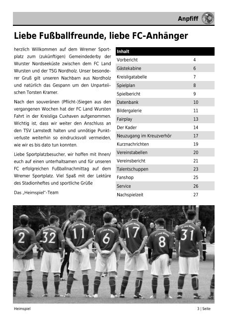 Vorschau - FC Land Wursten