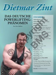 Dietmar Zint. Das deutsche Powerlifting Phänomen. Von Peter