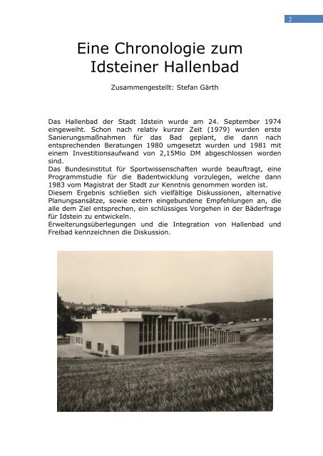 Eine Chronologie zum Idsteiner Hallenbad - FWG Idstein