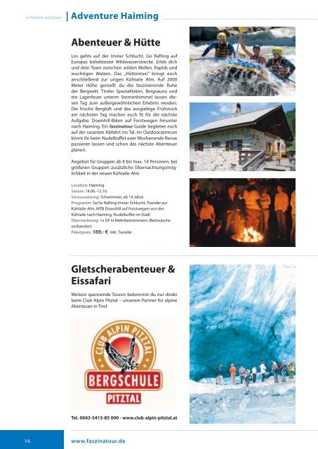 Adventure & Sports - Faszinatour Touristik-Training-Event GmbH