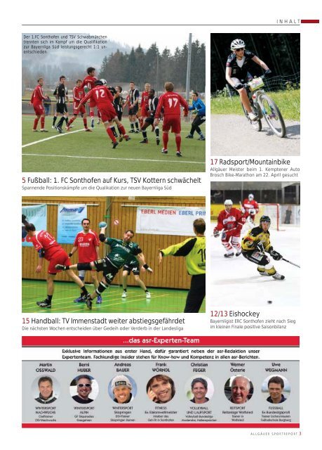 ASR Sport Ausgabe April 2012 - Allgäu Sport Report
