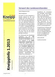KneippInfo 1/2013 - Kneipp Bund e.V. Landesverband