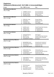 Ergebnisse Süddeutsche Meisterschaft, 18.07.2009, in Immenstadt ...