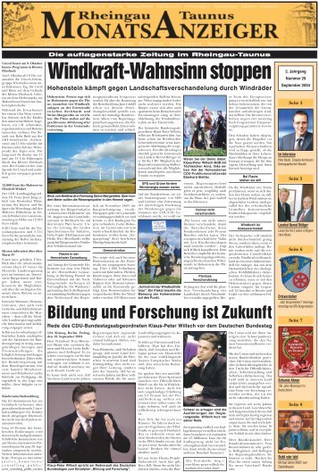 Ausgabe 29 (September 2004) - Rheingau-Taunus-Monatsanzeiger