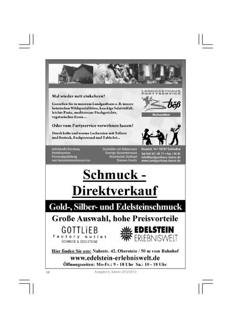 Ausgabe 8, Saison 2012/2013 SG Niederhambach/Schwollen I 5 SV ...