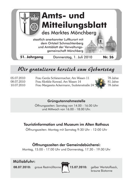 Amts- und Mitteilungsblatt - MÃ¶nchberg