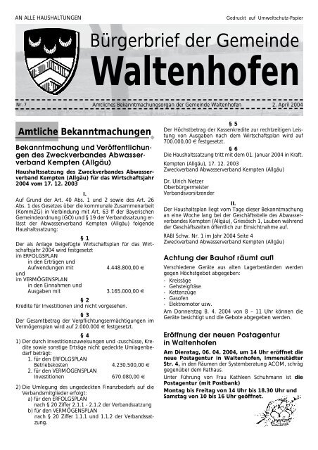 Bürgerbrief 2004/07 (603 Kb) (0 bytes) - Waltenhofen