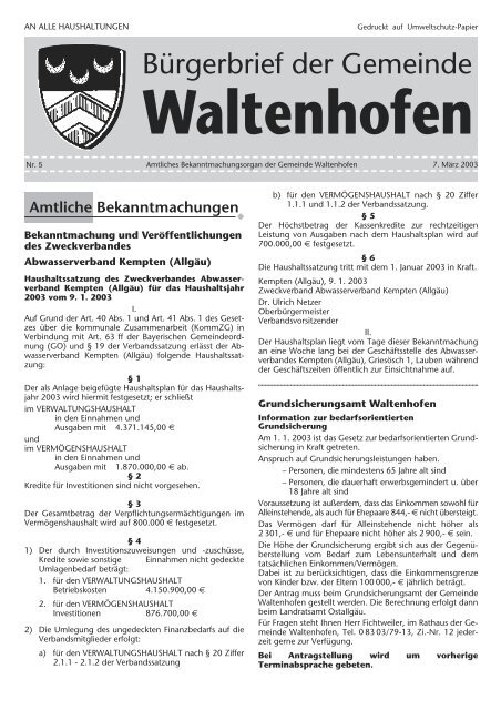 Bürgerbrief 2003/05 (0 bytes) - Waltenhofen