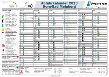 Abfuhrkalender 2013 Horn-Bad Meinberg