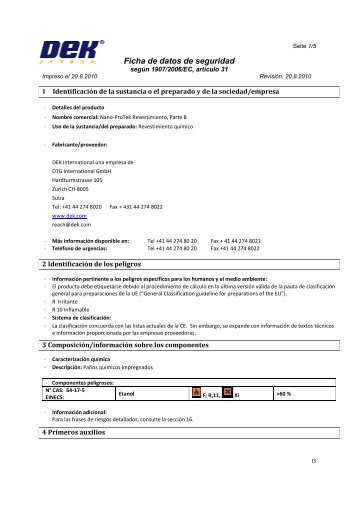 Ficha de datos de seguridad