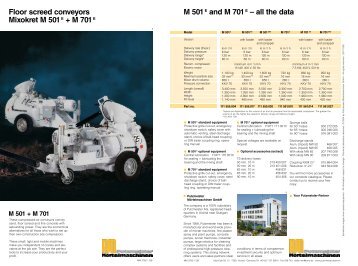 Floor screed conveyors Mixokret M 501E +  M 701E M 501E and M ...