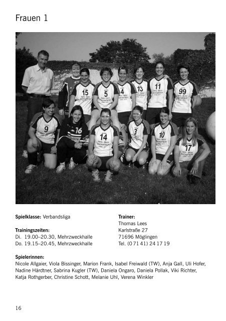 SKV Eglosheim, Handball, Saisonzeitschrift 2005/2006 - bei der SG ...