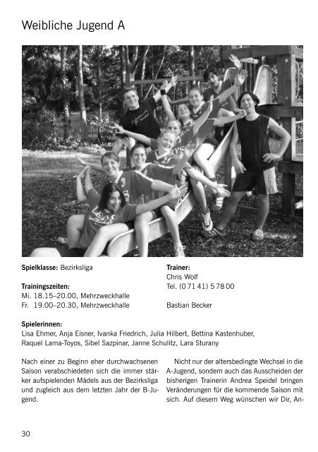 SKV Eglosheim, Handball, Saisonzeitschrift 2005/2006 - bei der SG ...