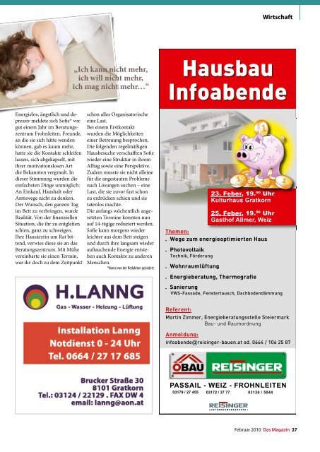 Steiermark Mitte Februar - DAS MAGAZIN Steiermark-Mitte