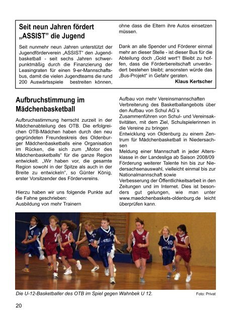 OTB-Mitteilungen 01/2008 - Oldenburger Turnerbund