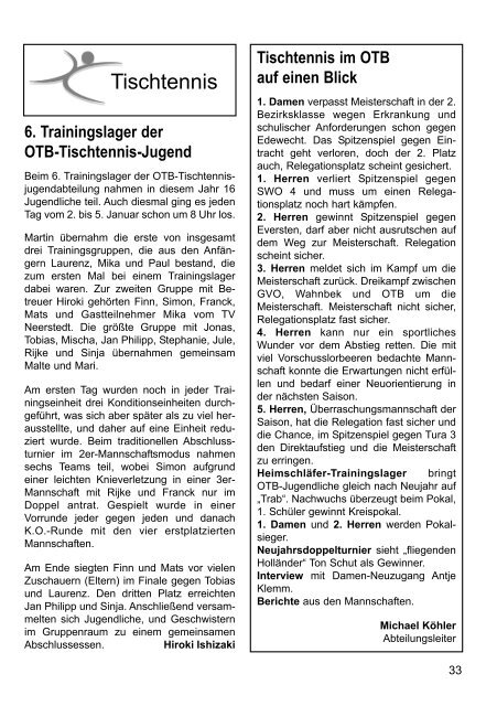 OTB-Mitteilungen 01/2008 - Oldenburger Turnerbund