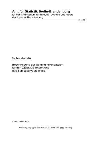 Amt für Statistik Berlin-Brandenburg Schulstatistik - Ministerium für ...