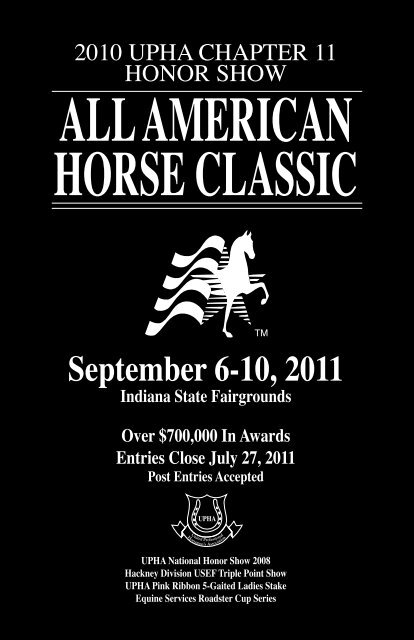 2011 Prize List - All American Horse Classic