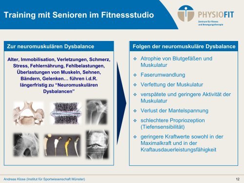 Training mit Senioren im Fitnessstudio - Physiofit Münster