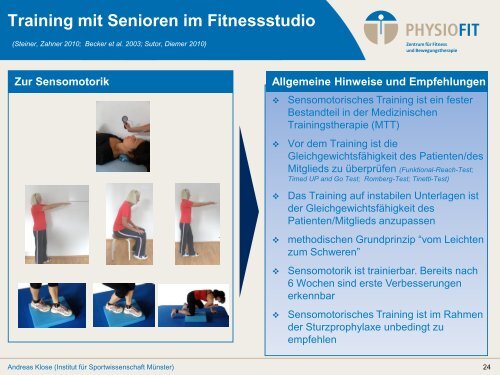 Training mit Senioren im Fitnessstudio - Physiofit Münster