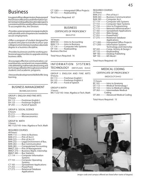 College Catalog 2009-2010 PDF - Phillips Community College