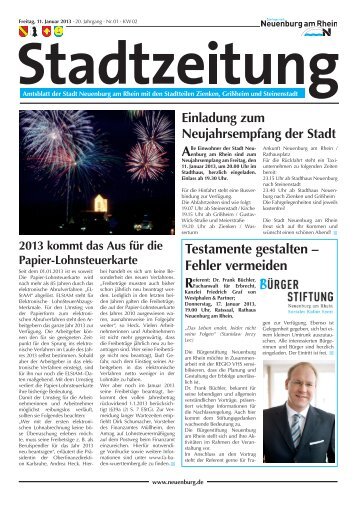 Stadtzeitung KW 02 - Stadt Neuenburg am Rhein