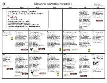 February 2013 Group Exercise Schedule - Ragsdale Family YMCA