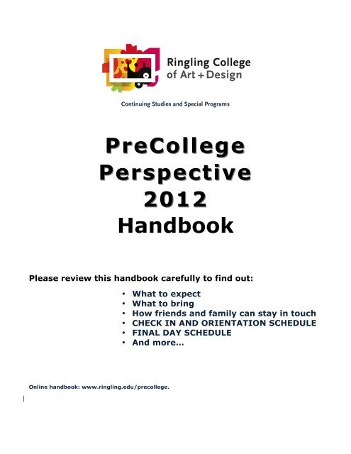 Precollege Perspective 2012 Handbook Ringling College Of Art<script async src=